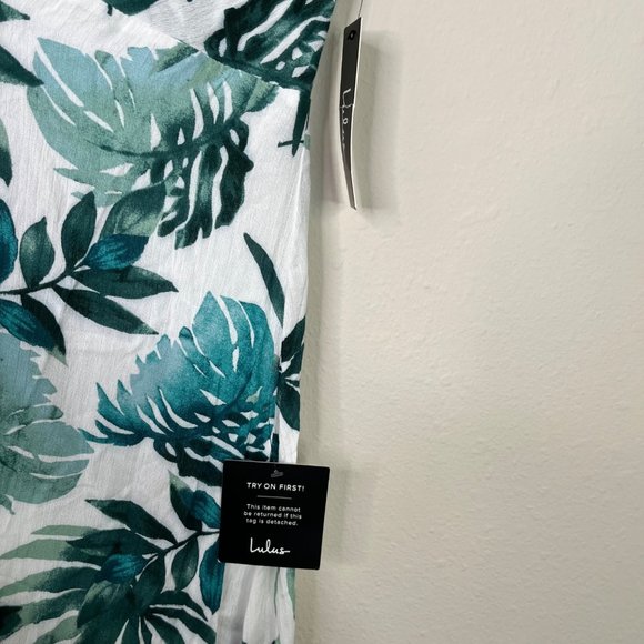 Lulu's Palm Leaf Swimming Cover Size Medium Tie Front Style CD323L Summer Swim - Picture 9 of 12